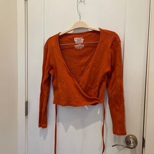 Big Bud Press Orange Wrap Top